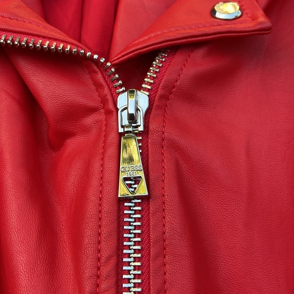 New GUESS Genuine Guess Leather Jacket With Faux SZ S - Picture 3 of 8